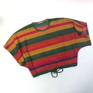 Zara Trafaluc Striped Mesh Top